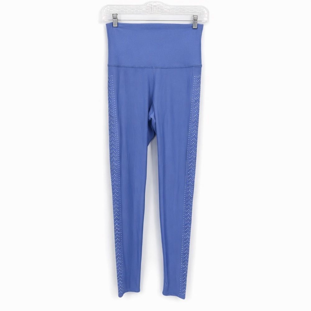 Beach Riot Blue Pearl Embellished Athletic Leggings Fitted Size Large
